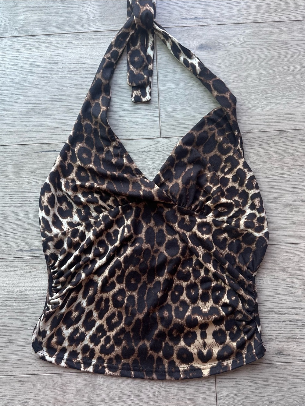 New with Tags WDIRARA Leopard Print Halter Top Large
